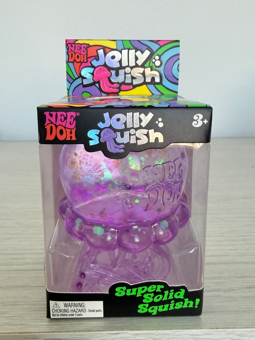 NeeDoh JellySquish Purple Super Solid Squish Toy, New in Box